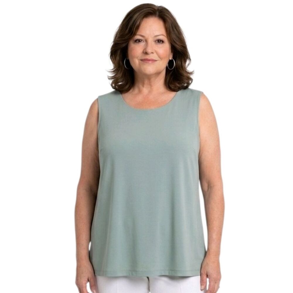 J. Jill Wearever Collection Sage Green Sleeveless Tank Top Size 3X